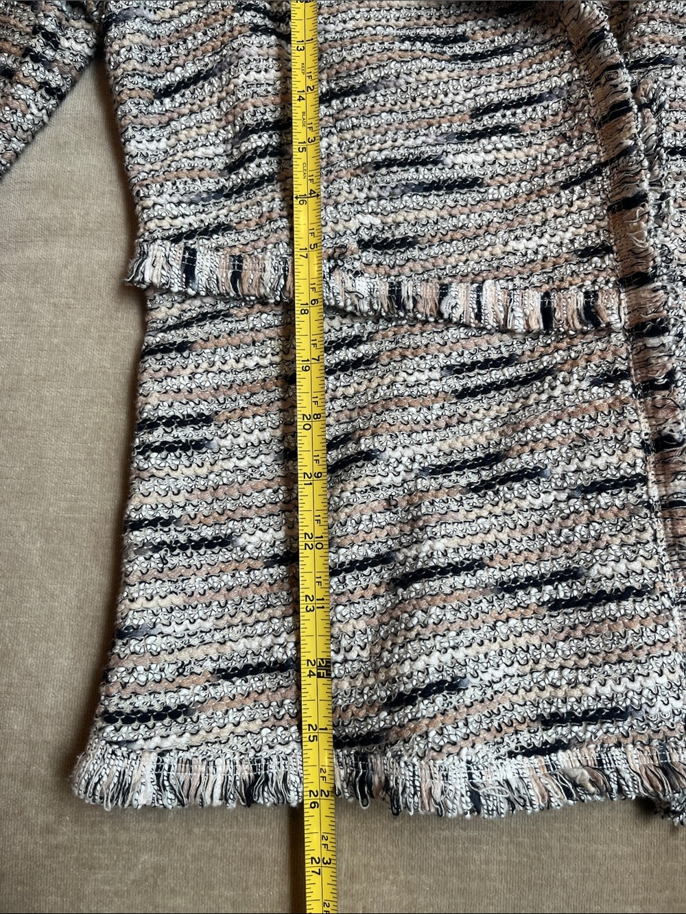 NIC+ZOE Speckled Soft Knit Moto Jacket  in Beige and Black Tweed Small Unlined - Picture 12 of 12